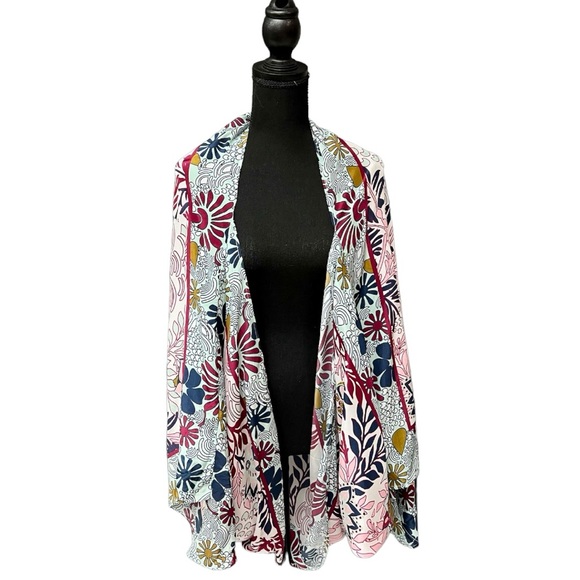Anthropologie Multi Floral Larissa Cocoon Kimono NWT One Size - Picture 2 of 12